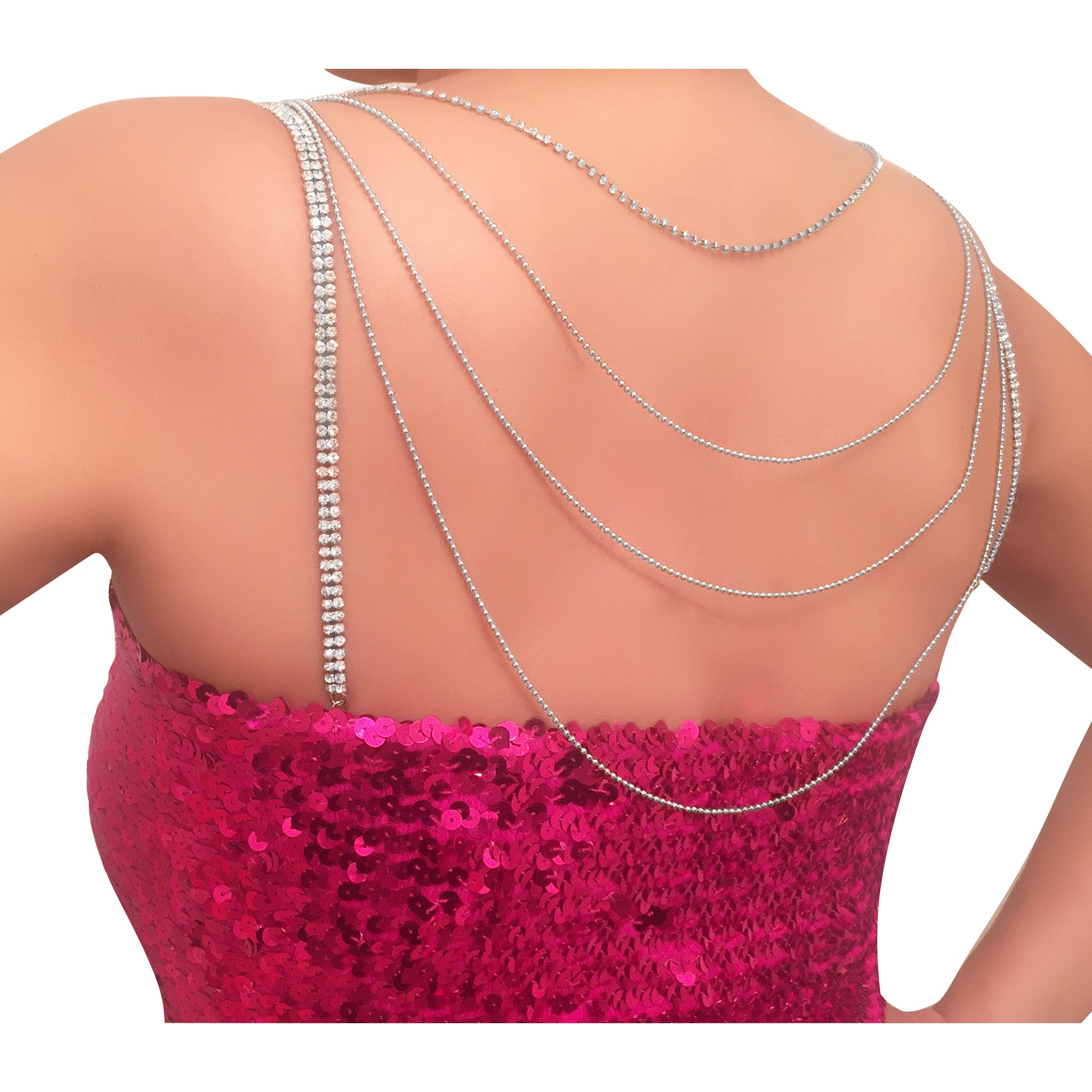 No Sew) Draping Back Dress Straps | Tier Crystals