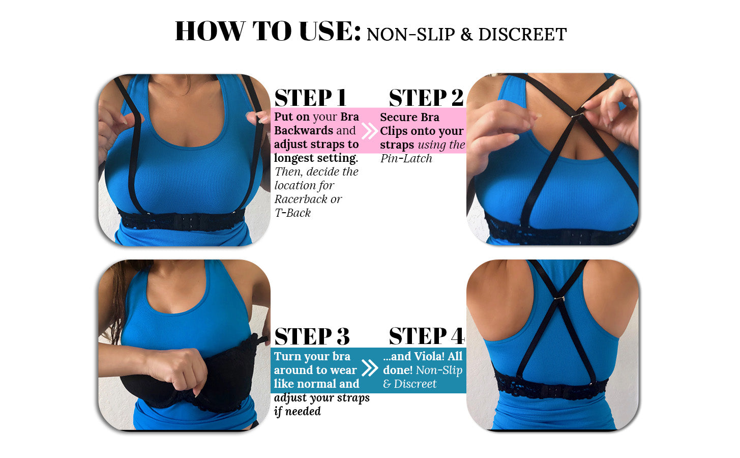 (No-Slip) Racerback Bra Clip Converter | by PIN STRAPS