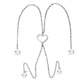 (Draping Back) Heart Crystals (Silver) Rhinestone Dress Straps