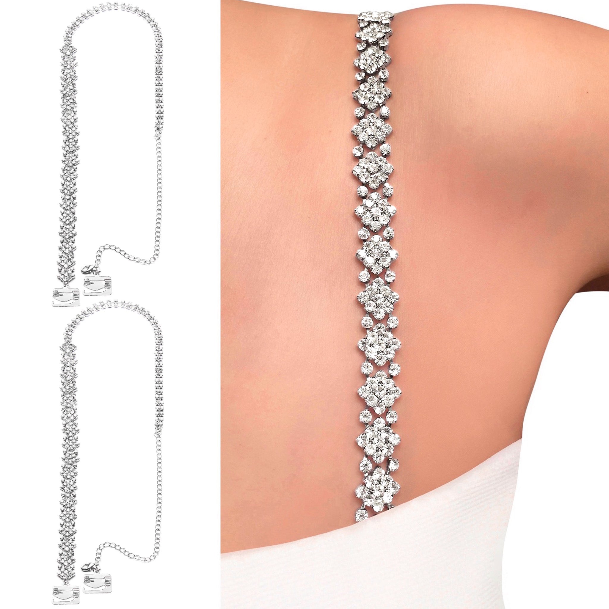 (No Sew) Rhinestone Dress Straps | Diamond Style | by PIN STRAPS