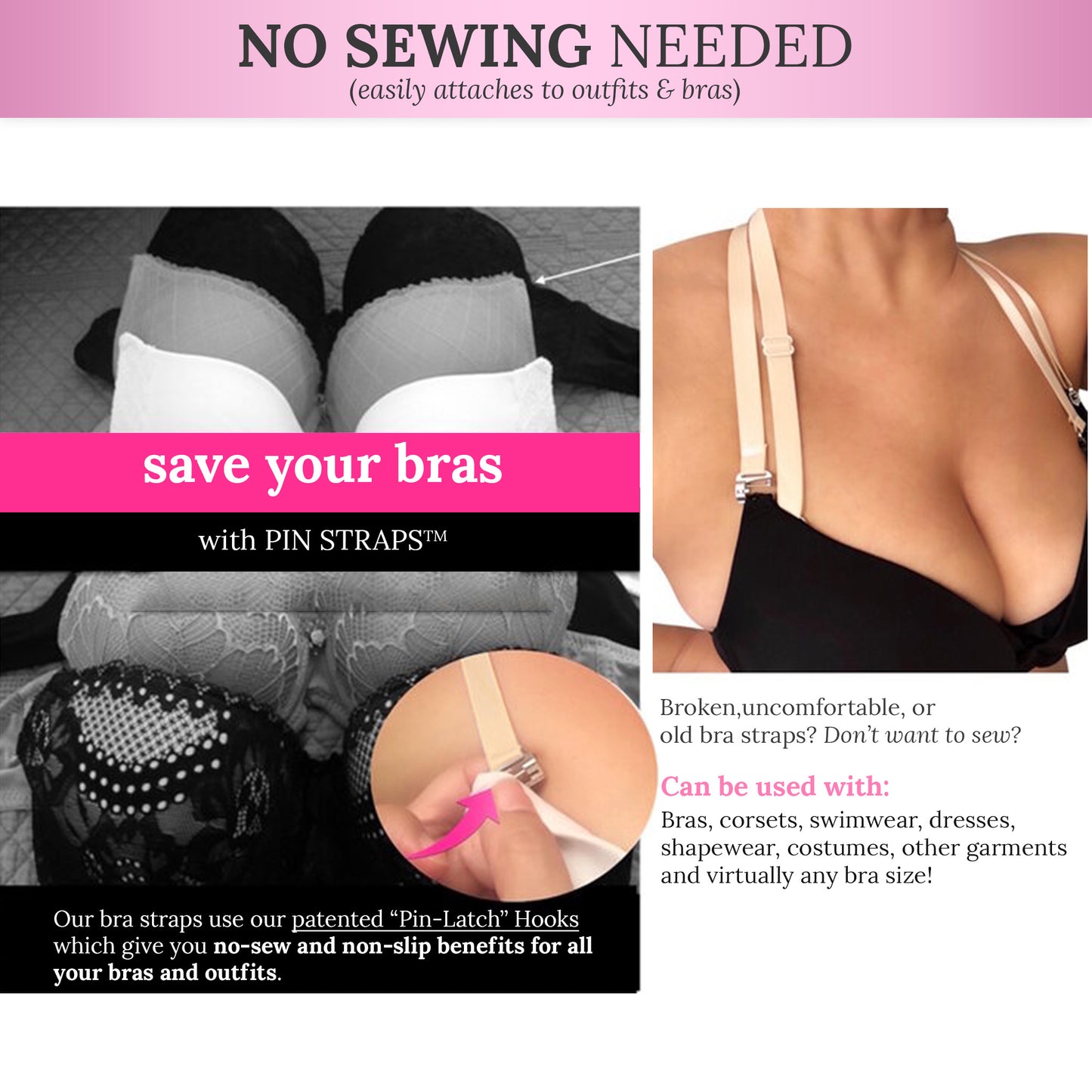 Replacement Bra Straps (Nude) for Bras, Swimsuits, Dresses