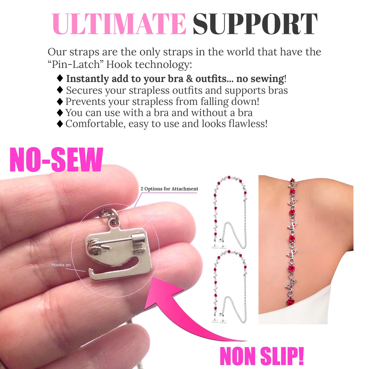 Roses Crystals (Red) Rhinestone Dress Straps