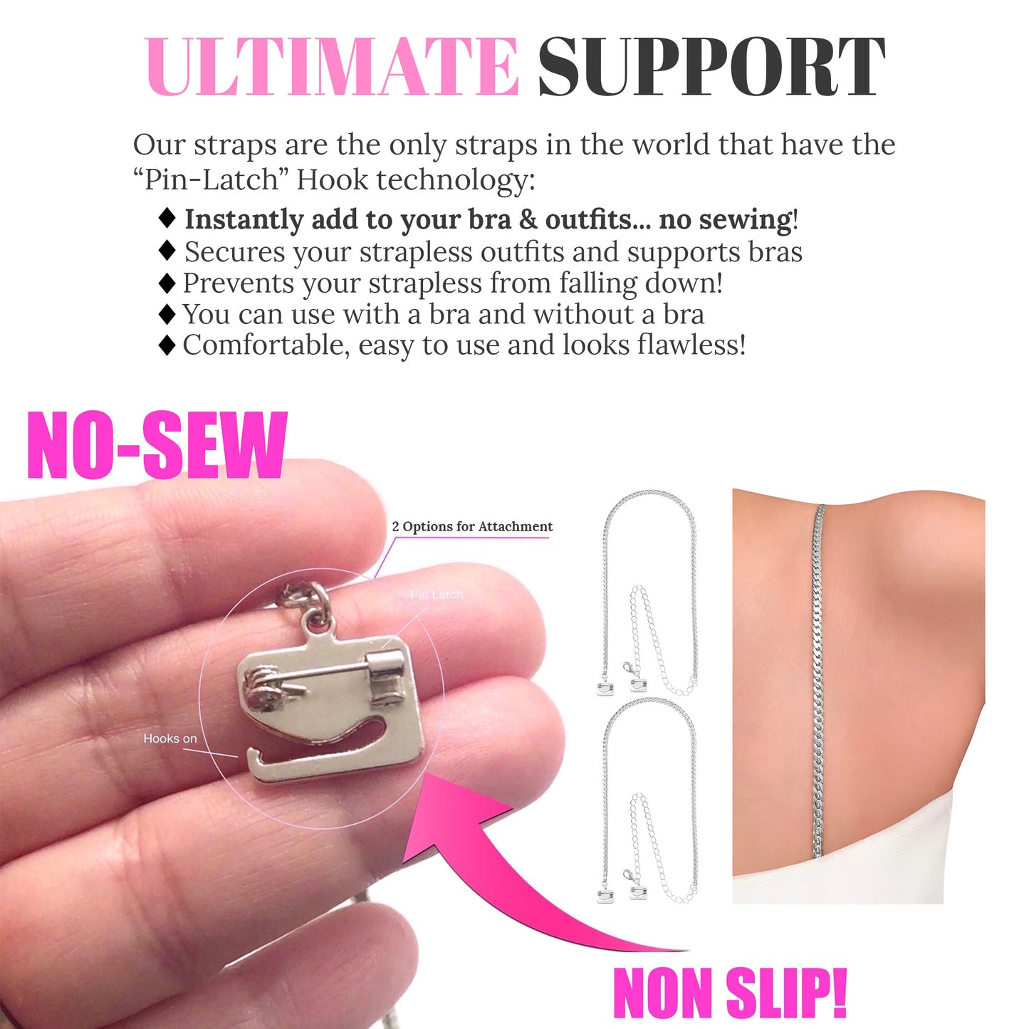 Chain (Silver) Bra Dress Straps