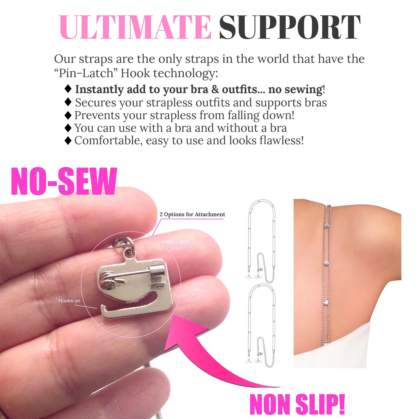 Dainty Beads (Silver) Rhinestone Dress Straps