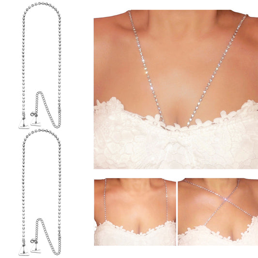 Single Row (Silver) Rhinestones Dress Straps